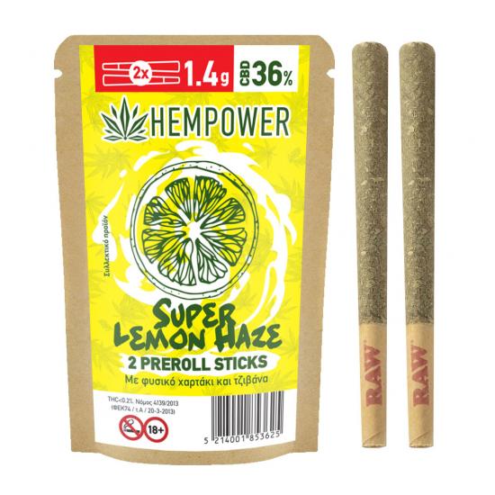 Hempower Super Lemon Haze Pre-Rolled Stick 36% CBD 2τεμ.